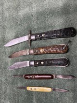 5 EARLY SCHRADE AUTO KNIVES