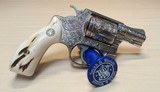 Smith & Wesson model 60 with Stag grips Engraved - 5 of 14