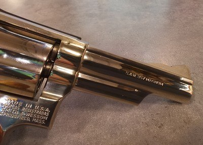 Smith & Wesson 19-4 nickel with original box and papers - Image 9 of 14