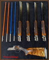 Perazzi Dockwiller Exhibition Grade Four Barrel/Four Tube/ Four Gauge (12,20,28,410) Skeet Set w/Americases & Extra Dockwiller Hydrocoil Stock - 2 of 15