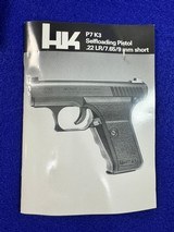 Unfired-In Box Heckler & Koch P7 K3 .380 ACP (9mm Kurz) with .22 L.R. Conversion Kit-NOS - 2 of 20