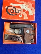 1965 New In Box Colt .25 Auto Junior Colt Papers 2 mags Curio Relic C&R Astra - 3 of 20
