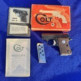 1965 In Box Colt .25 Auto Junior Colt Papers 2 mags Curio Relic C&R Astra - 1 of 20