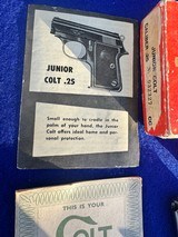 1965 In Box Colt .25 Auto Junior Colt Papers 2 mags Curio Relic C&R Astra - 2 of 20