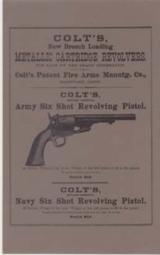 Colt 1872 Gun Company Catalog Reprint