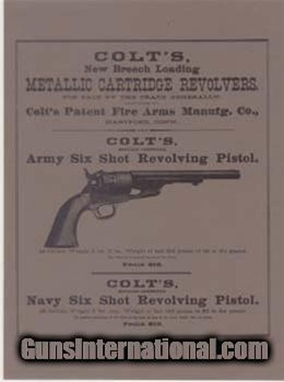 Colt 1872 Gun Company Catalog Reprint