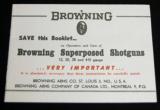 Operation and Care of Browning Superposed Shotguns Reprint