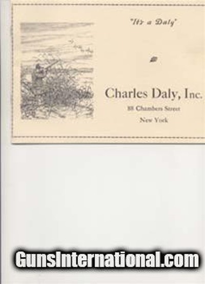 Charles Daly, Inc 1930 Gun Catalog Reprint 