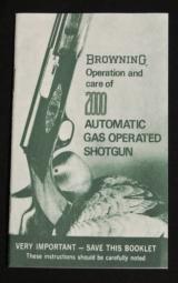Operation and Care of Browning 2000 Shotgun Reprint