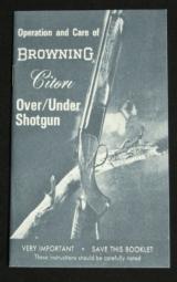 Operation and Care of Browning Citori Shotgun Reprint- Image 1 of 1