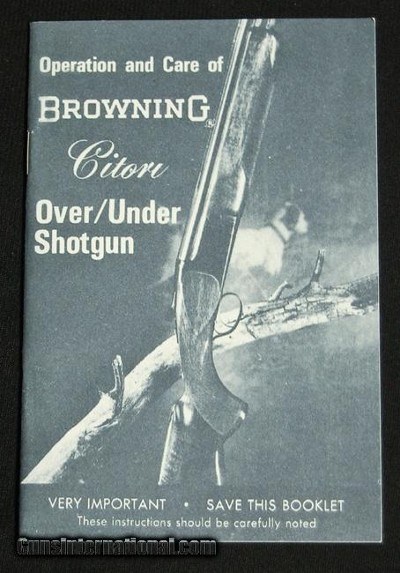 Operation and Care of Browning Citori Shotgun Reprint- Image 1 of 1