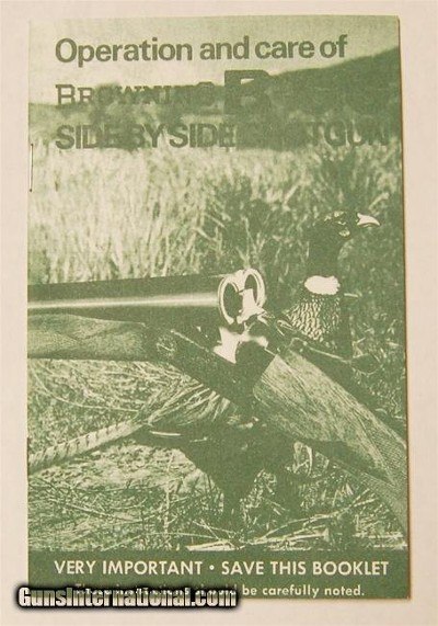 Operation and care of Browning B-S/S SIDE BY SIDE SHOTGUN Re - Image 1 of 2