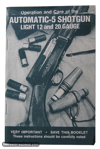 Op &
Care of the Browning Automatic 5 Shotgun Light 12 & 20
