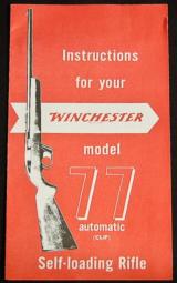 Winchester Model 77 Instructions - 1 of 1