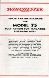 Winchester Model 75 Important Instructions - 1 of 1