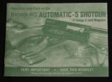 Operation and Care of Browning Automatic-5 Shotgun Reprint- Image 1 of 1