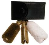 16 Gauge Cleaning Accessories in a Dark Leather Pouch