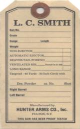 L. C. Smith Factory Original Hang Tag - Image 1 of 2