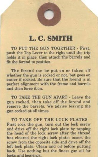 L. C. Smith Factory Original Hang Tag - Image 2 of 2