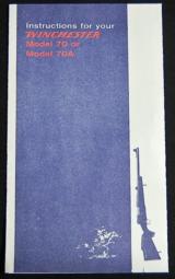 Winchester Model 70 or 70A Instructions Reprint - 1 of 1