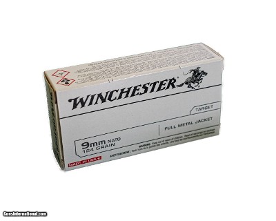 Winchester USA Target 9mm (124 Grain) Full Metal Jacket - 50 Pack