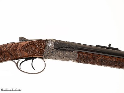 CSMC – Fox, SxS, Metal Capped Pistol Grip Stock, Double Triggers, Double Rifle, Exhibition Grade, .22 LR. 22” Barrels. MAKE OFFER.