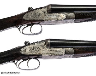 Joseph Lang & Son - Matched Pair SLE, SxS, Straight Grip Stock, Double Trigger, 102 New Bond Street Addr., 12ga. 28