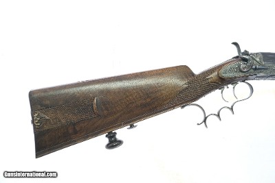 Liethner in Ischl - Antique German Single Shot Rifle, 450x60D. 24 3/8
