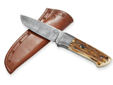 Gaston J. Glock - Glock 35.40 Caliber Balbach Damascus Knife, Brown Mammoth Molar Rind Handle - 1 of 2