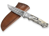 Gaston J. Glock - Glock 35.40 Caliber Balbach Damascus Knife, White Mammoth Ivory Handle - 1 of 2