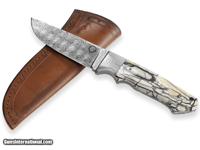 Gaston J. Glock - Glock 35.40 Caliber Balbach Damascus Knife, White Mammoth Ivory Handle