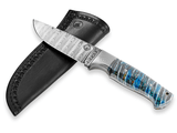 Gaston J. Glock - Glock 35.40 Caliber Balbach Damascus Knife, Blue Mammoth Molar Handle - 1 of 2