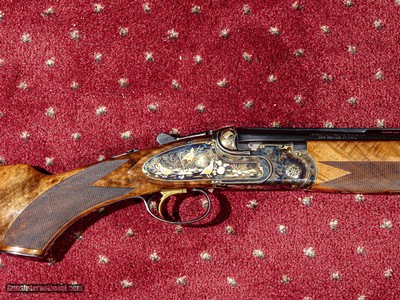 CSMC - A10, O/U Sidelock, Multi-Color Gold Gallery Gun, 12ga. 30