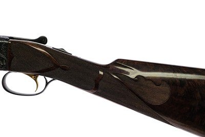 CSMC - Model 21, SxS, Straight Grip, Gold Single Selective Trigger, #6 Engraving, 20ga. 28” Barrels Choked .010” & .015”. MAKE OFFER. - Image 9 of 11