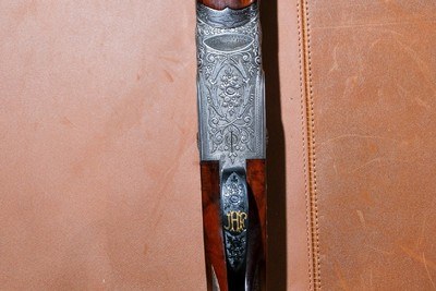 OUTSTANDING, UNUSUAL Beretta - S3EELL, O/U, Engraved by M. Slatnik, Three Barrel Set, 12ga. 28