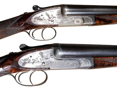 D.J. Dryhurst - Self-Opening, SxS, Brown Brothers Engraved, Matched Pair, 12ga. 28