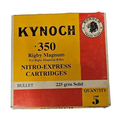 Kynoch .350 Rigby Magnum - Nitro Express Cartridges - 225 Grain Solid - 5 Count (2 AVAILABLE) - Image 1 of 1
