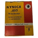 Kynoch .405 Winchester - Nitro Express Cartridges - 300 Grain Soft-Nosed - 5 Count (2 AVAILABLE) - Image 1 of 1