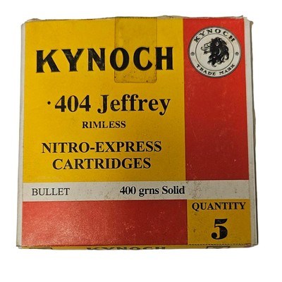Kynoch .404 Jeffrey Rimless - Nitro Express Cartridges - 400 Grain Solid - 5 Count (1 AVAILABLE) - Image 1 of 1