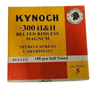 Kynoch .300 H&H Belted Rimless Magnum - Nitro Express Cartridges - 180 Grain Soft-Nosed - 5 Count (13 AVAILABLE) - Image 1 of 1