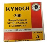 Kynoch .300 H&H Flanged Magnum - Nitro Express Cartridges - 220 Grain Soft-Nosed - 5 Count (16 AVAILABLE) - Image 1 of 1