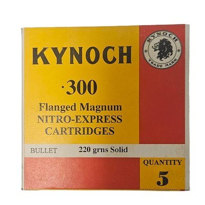 Kynoch .300 Flanged Magnum - Nitro Express Cartridges - 220 Grain SolId - 5 Count (2 AVAILABLE) - Image 1 of 1