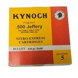 Kynoch Original .500 Jeffery - Nitro Express Cartridges - 535 Grain Solid - 5 Count (9 AVAILABLE) - Image 1 of 1