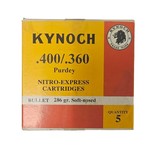 Kynoch .400/.360 Purdey - Nitro Express Cartridges - 286 Grain Soft-Nosed - 5 Count (3 AVAILABLE) - Image 1 of 1