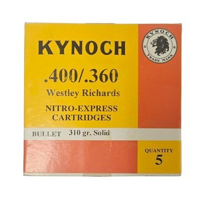 Kynoch .400/.360 Westley Richards - Nitro Express Cartridges - 310 Grain Solid - 5 Count - Image 1 of 1