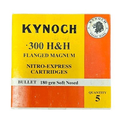 Kynoch .300 H&H Flanged Magnum - Nitro Express Cartridges - 180 Grain Soft-Nosed - 5 Count (16 AVAILABLE) - Image 1 of 1