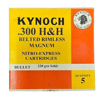  Kynoch .300 H&H Belted Rimless Magnum - Nitro Express Cartridges - 220 Grain Solid - 5 Count (9 AVAILABLE) - Image 1 of 1
