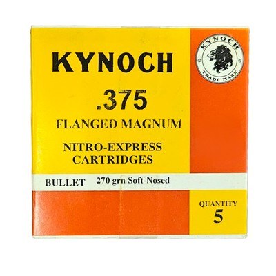Kynoch .375 Flanged Magnum - Nitro Express Cartridges - 270 Grain Soft-Nosed - 5 Count (8 AVAILABLE) - Image 1 of 1