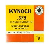 Kynoch .375 Flanged Magnum - Nitro Express Cartridges - 270 Grain Soft-Nosed - 5 Count (8 AVAILABLE) - Image 1 of 1
