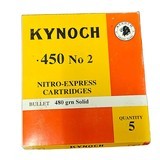  Kynoch .450 No. 2 - Nitro Express Cartridges - 480 Grain Solid - 5 Count (12 AVAILABLE) - Image 1 of 1